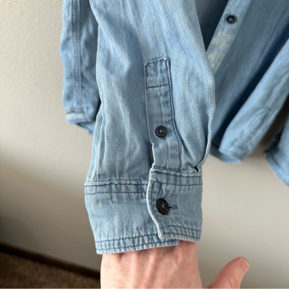 Lee Light Blue Denim Button Down Shirt Size Large - Picture 5 of 13